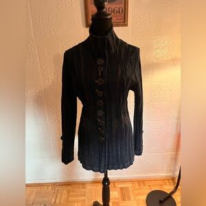 Flair Stretch Textured Denim with Stitching